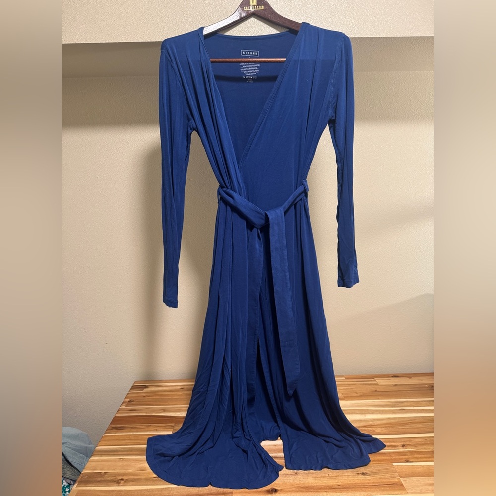 KICKEE Bamboo Viscose Robe | Women's Long Wrap Gown | Maternity Post Partum